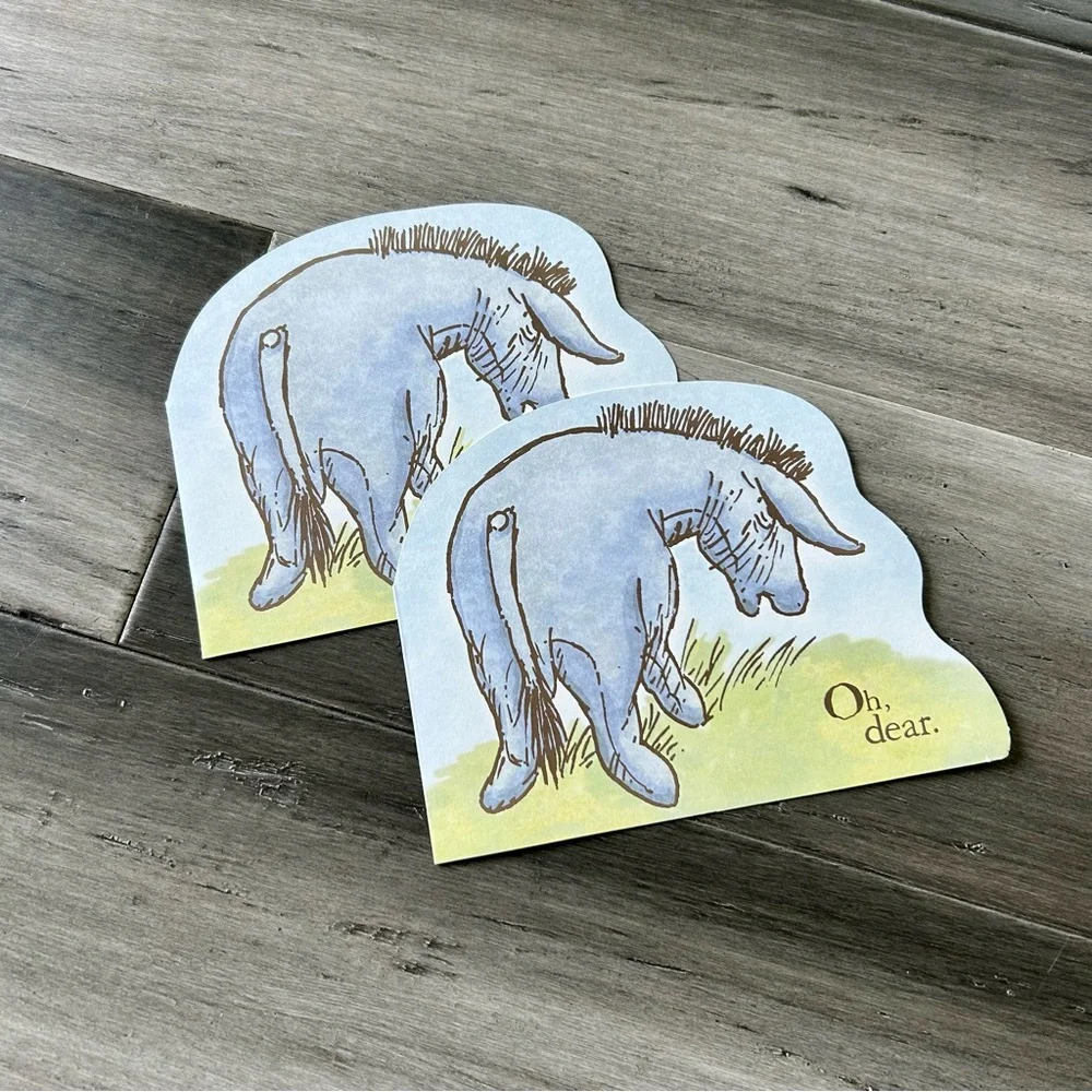 💸 5/20 New Unused Set of 2 Winnie the Pooh Eeyore Apology Greeting Card